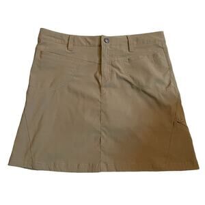 Athleta Cargo Skirt Womens Size 8 Lined Drawstring Brown Nylon Hiking